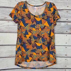 LuLaRoe Classic Tee M Geometric Abstract Hi Low Top